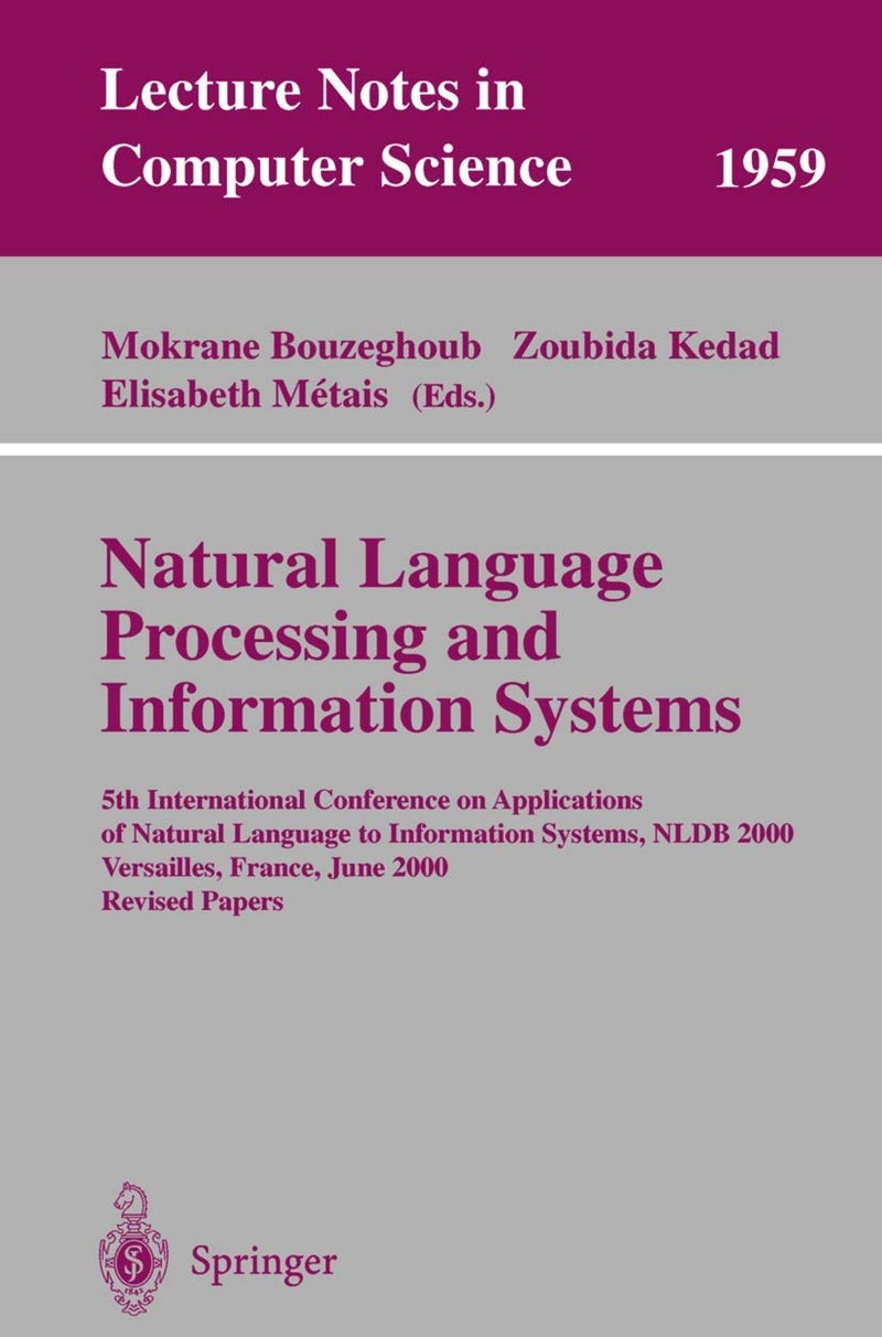 Natural Language Processing and Information System: 5th International Conference on Applications of Na 