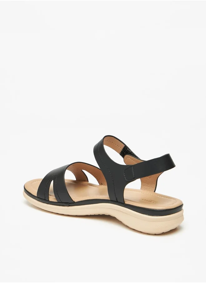 فلورا بيلا من شو إكسبرس Solid Flat Sandals with Hook and Loop Closure