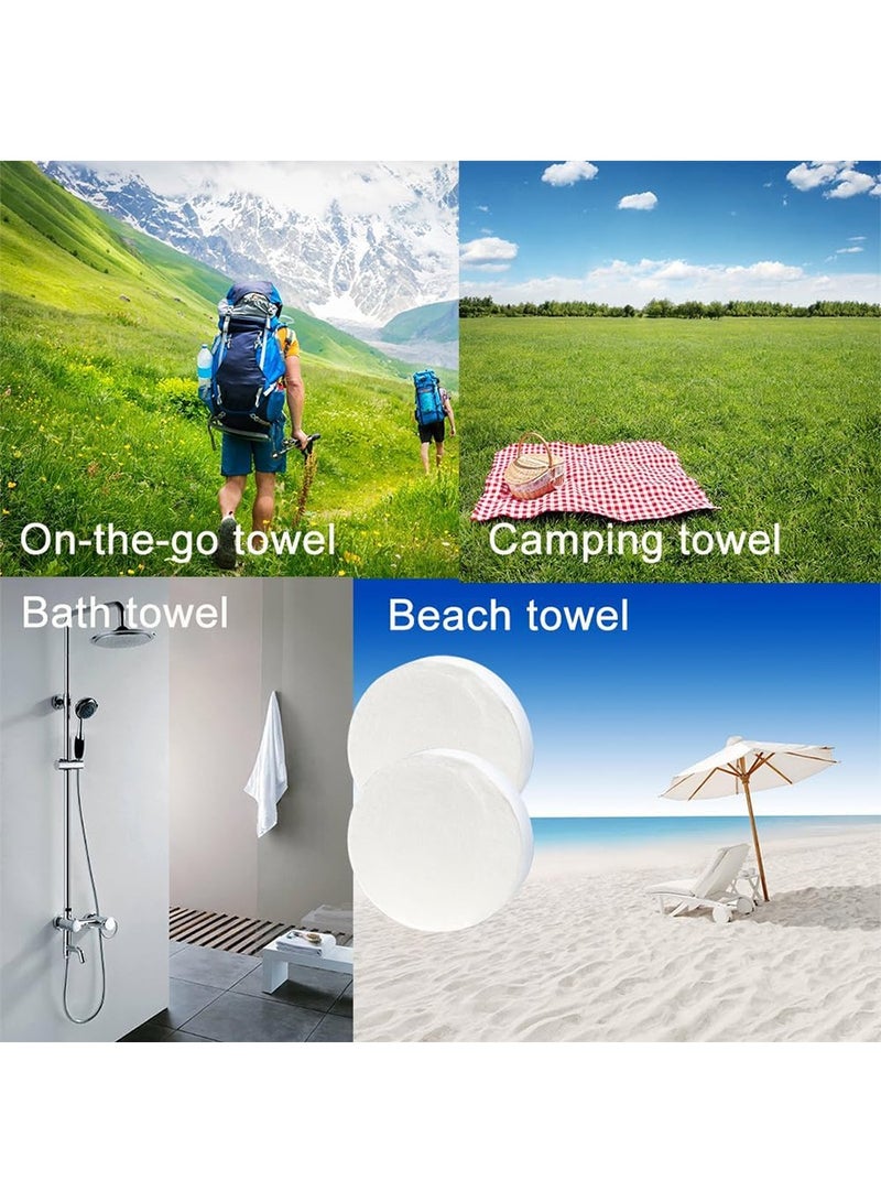 بيروي 4 قطع منشفة مضغوطة كبيرة الحجم، منشفة استحمام قطنية يمكن التخلص منهامحمولةخفيفة الوزن وقابلة لإعادة الاستخداممناسبة للتنزهالتخييمالسباحة والسفر70*100 سم - Image 5