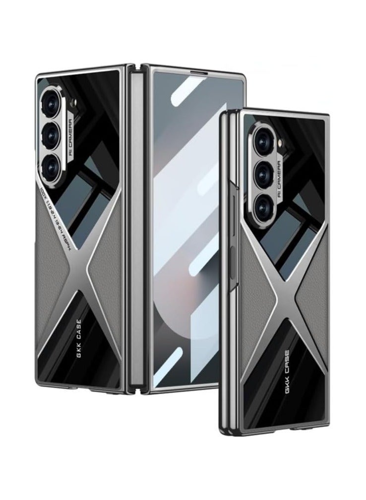 Case for Samsung Galaxy Z Fold 6 (2024), Electroplated Shockproof and Drop-proof Tempered Front Membrane Protective Case