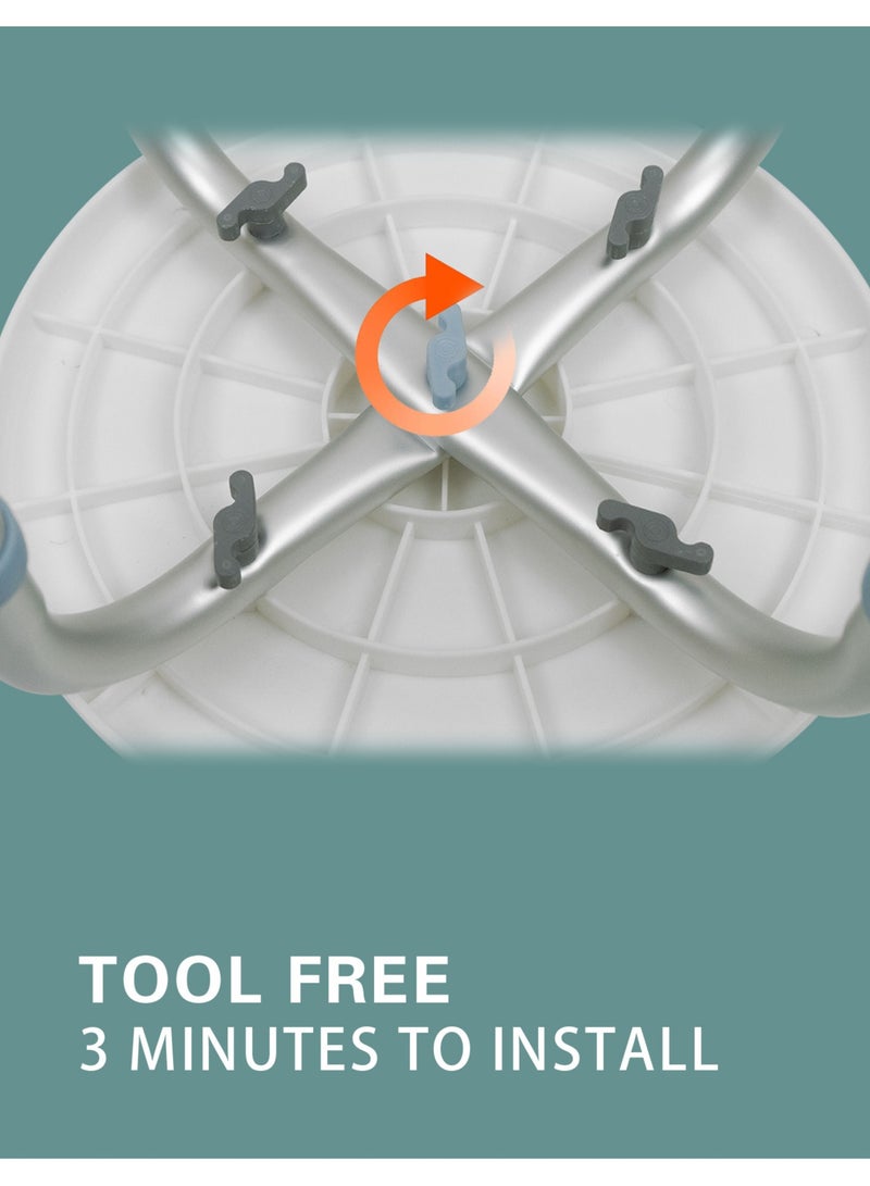 ميشيدا كرسي دش مقعد حمام قابل للتعديل ارتفاع صغير مقعد دش للحمام - Image 3