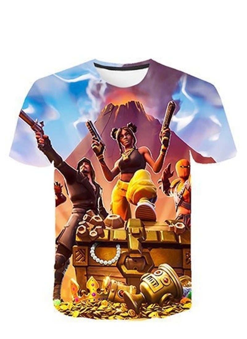 Generic - Game Fortnite set 3D digital printing personalized breathable children's T-shirt shorts set - Image 1