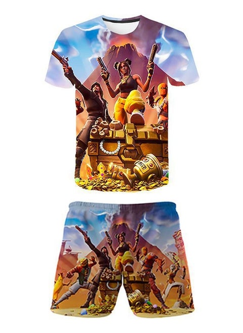 Game Fortnite set 3D digital printing personalized breathable children's T-shirt shorts set