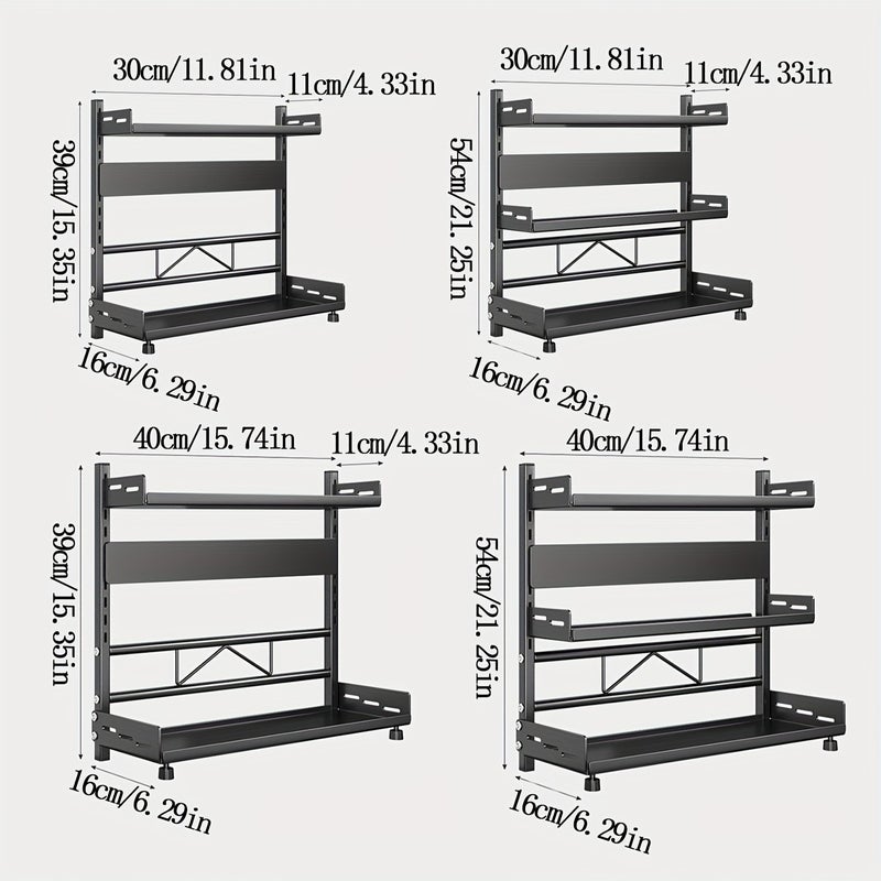 1pc, Steel Multi-Tier Spice Rack For Kitchen Countertop, Versatile Layered Shelving For Organized Spice Storage, Suitable For Home, Kitchen And Restaurant - Image 4