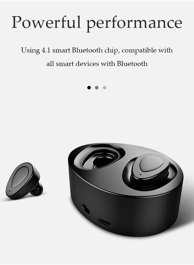 Generic - Bluetooth Earbuds  Wireless Earphones In-ear Earbuds T2 Earphones  Stereo Sport Headsets with Microphone Charging Box Black,mini earbud - Image 1