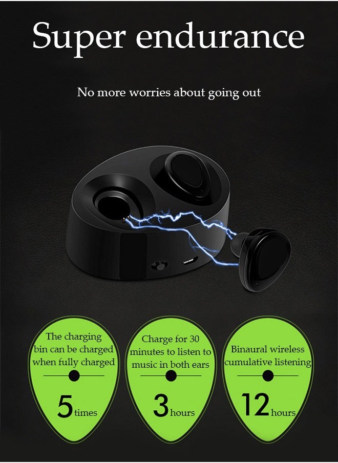 Generic - Bluetooth Earbuds  Wireless Earphones In-ear Earbuds T2 Earphones  Stereo Sport Headsets with Microphone Charging Box Black,mini earbud - Image 1