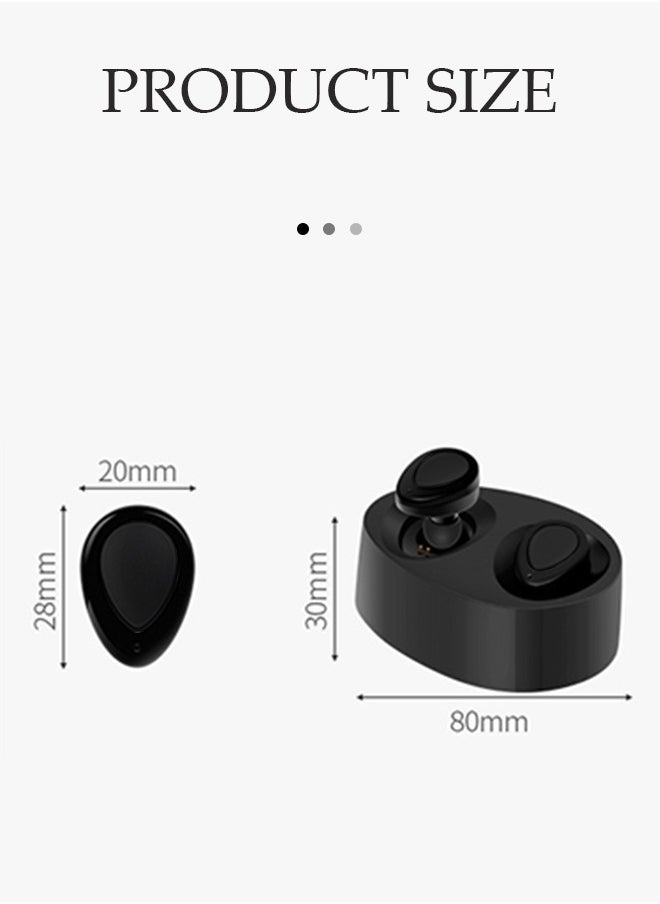 Generic - Bluetooth Earbuds  Wireless Earphones In-ear Earbuds T2 Earphones  Stereo Sport Headsets with Microphone Charging Box Black,mini earbud - Image 1