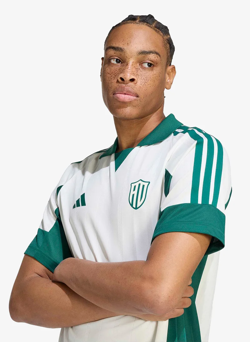 Adidas OWHITE/CGREEN Climacool Lux Tiro Crest Graphic T-Shirt for Men | Best Price UAE