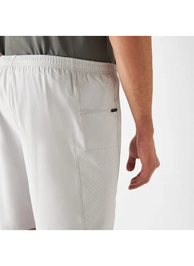 Kappa Kappa Logo Print Shorts with Elasticated Waistband and Mesh Panel