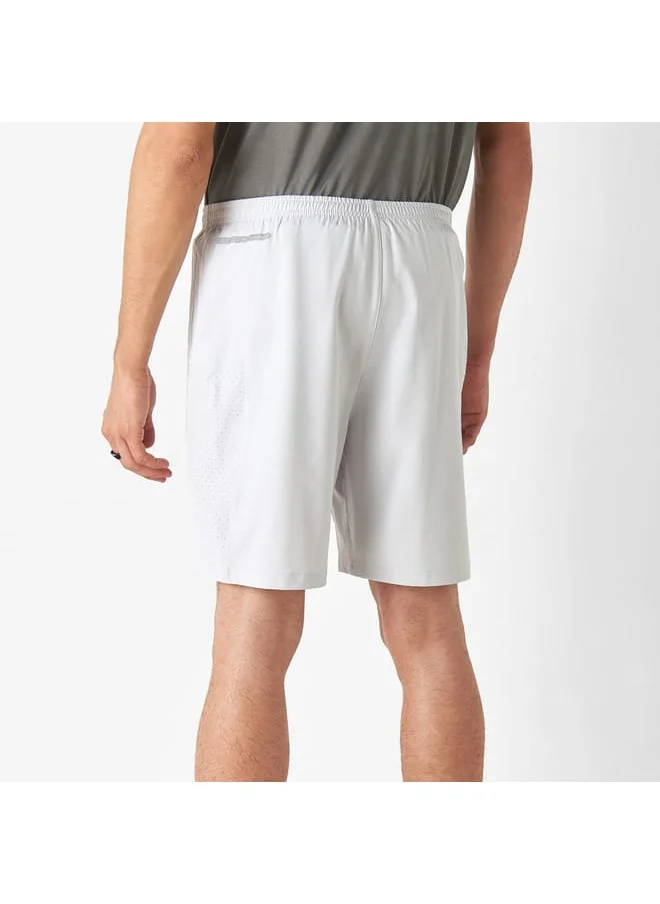Kappa Kappa Logo Print Shorts with Elasticated Waistband and Mesh Panel