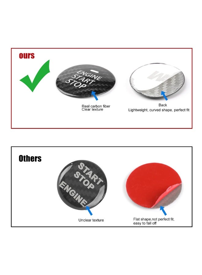 KISSUN Compatible with Mazda 3 6 CX-3 CX-5 CX-9 MX-5 Miata Accessories Real Carbon Fiber Sporty Car Keyless Engine Start Stop Push Button Cover Trim Sticker -Black - Image 5