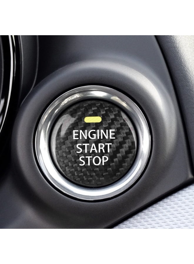 KISSUN Compatible with Mazda 3 6 CX-3 CX-5 CX-9 MX-5 Miata Accessories Real Carbon Fiber Sporty Car Keyless Engine Start Stop Push Button Cover Trim Sticker -Black - Image 4