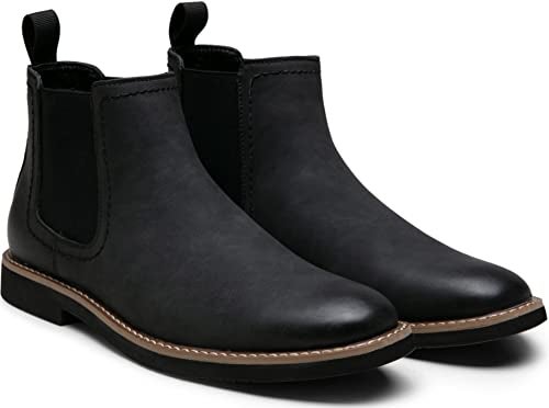 Vostey Chelsea Boots Men Casual Dress Boots Black Ankle Classic Slip on Boots for Men(BMY8043A blacknubuck 10) - Image 4