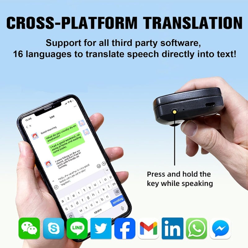 كاست ويف سماعات ترجمة لاسلكية بتقنية البلوتوث فوق الأذن مع ترجمة فورية بالذكاء الاصطناعي، تصميم مفتوح للأذن، إلغاء الضوضاء النشط، خطافات أذن للرياضة والسفر والعمل والتواصل بدون استخدام اليدين - Image 3