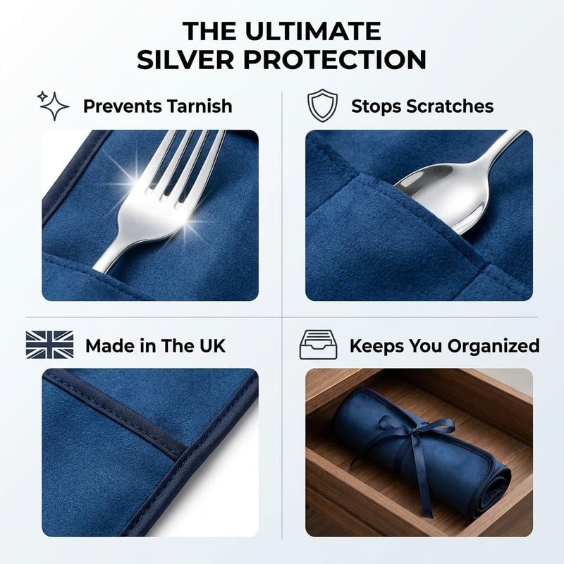 Nushine Anti-Tarnish Cutlery Storage Roll - 12 Piece - Image 2