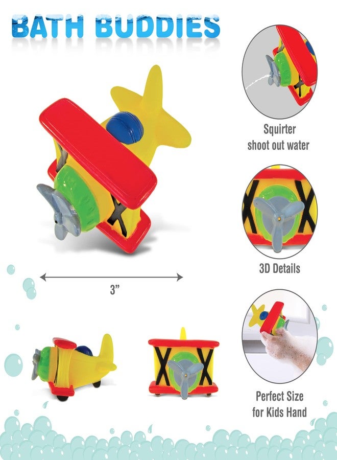 Puzzled DolliBu Biplane Squirter Bath Toy - Floating Rubber Airplane Baby Toy, Cute Airplane Toys for Kids, Fun Toddler Bath Squirt Toys for Pool, Bathtub, or Beach - Image 2