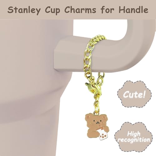 vikgle Stanley Cup Accessories Set,Including 2 Pcs 0.4in Straw Cover, 1 Silicone Spill-Proof Stopper Set of 3, 1 Cute Bear Handle Charm, 1 Silicone Boot Fits Stanley 40&30 Oz Tumbler (Almond Rose) - Image 3
