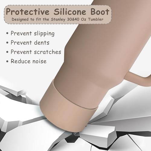 vikgle Stanley Cup Accessories Set,Including 2 Pcs 0.4in Straw Cover, 1 Silicone Spill-Proof Stopper Set of 3, 1 Cute Bear Handle Charm, 1 Silicone Boot Fits Stanley 40&30 Oz Tumbler (Almond Rose) - Image 4