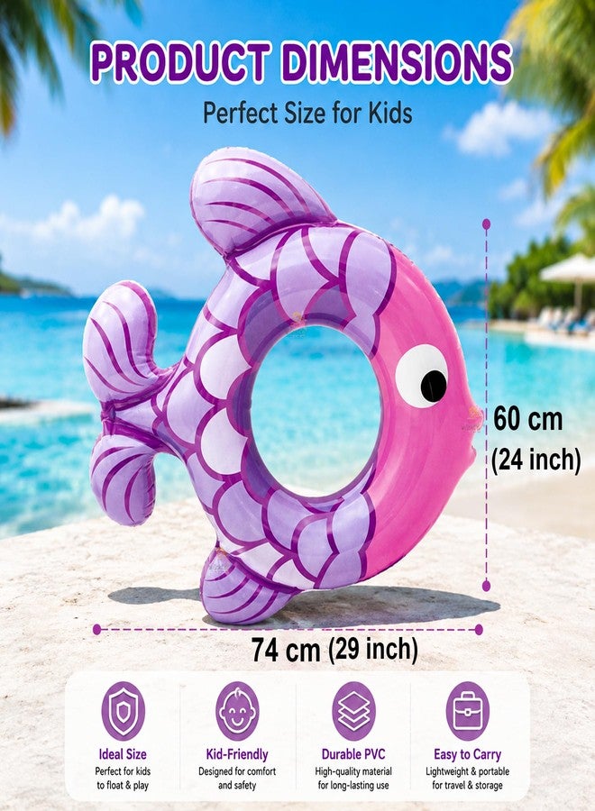 Koochie-Koo Kids Fish Swimming Tube for Kids Inflatable Swim Ring for Boys & Girls Leak-Proof Baby Float for Pool Beach Water Fun, Lightweight & Durable Swim Tube (Random Colour) - Image 3