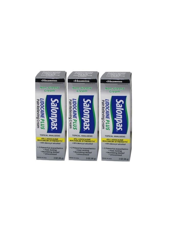 Salonpas Lidocaine Plus Pain Relieving Cream - 3 oz - Image 1