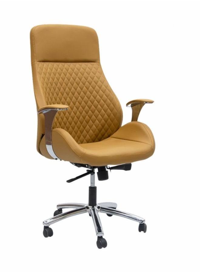 KARNAK Karnak  Wellness Executive Office Chair High Back Ergonomic for Lumbar Support Task Swivel, Bonded Leather KH 766 Brown  - Image 1