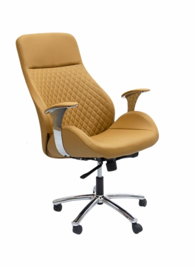 KARNAK Karnak  Wellness Executive Office Chair High Back Ergonomic for Lumbar Support Task Swivel, Bonded Leather KH 766 Brown  - Image 3