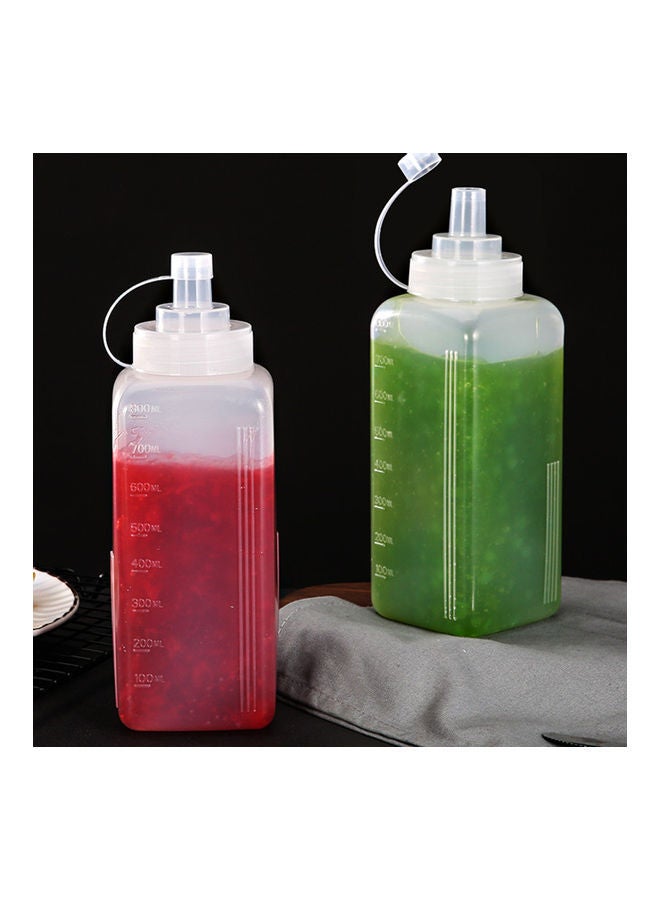 NIBEMINENT 800ml Squeeze Sauce Bottle For Kitchen White 21.5x7.8x0.85cm  - Image 4