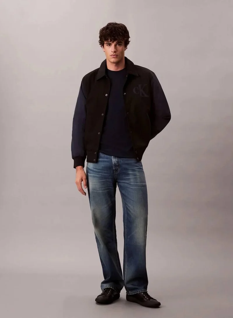 Nylon Cotton Varsity Bomber Jacket