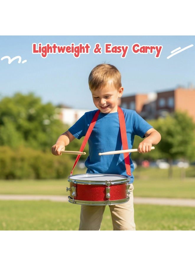 UGPLM 11inch Snare Drum with Adjustable Strap Professional Percussion Instrument Musical Instruments for Teens Birthday Gifts, Red - Image 4