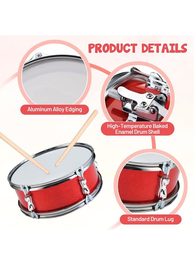 UGPLM 11inch Snare Drum with Adjustable Strap Professional Percussion Instrument Musical Instruments for Teens Birthday Gifts, Red - Image 3
