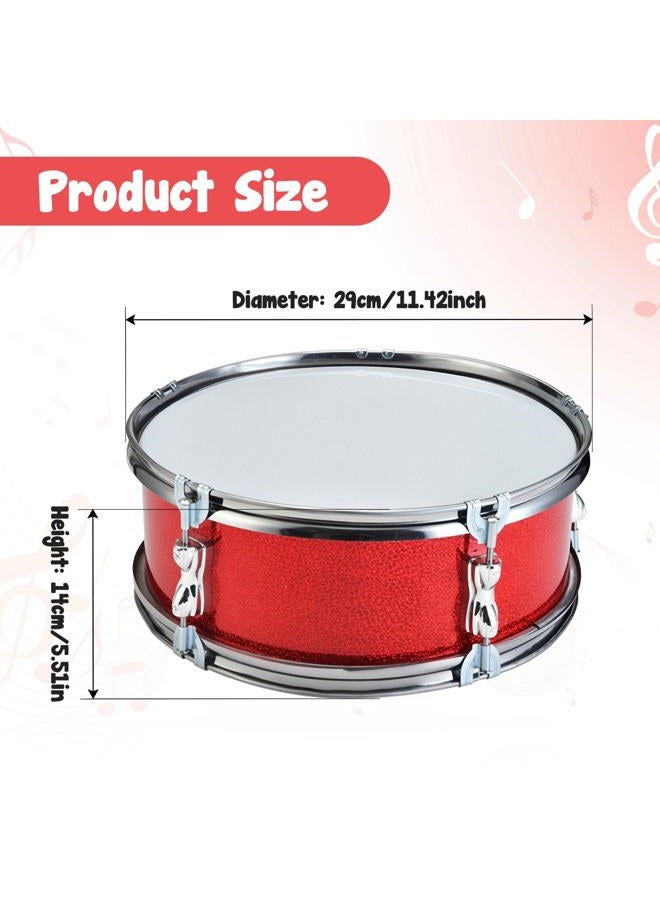 UGPLM 11inch Snare Drum with Adjustable Strap Professional Percussion Instrument Musical Instruments for Teens Birthday Gifts, Red - Image 2