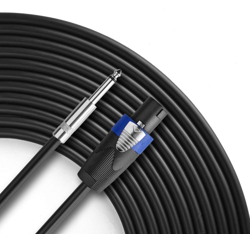 Yoico Pro 10 Feet Speakon to 1/4 Speaker Cable - 10 ft 12 Gauge Speakon to 1/4 Male Inch Audio Amplifier Connection Heavy Duty Cord - Single - Image 1