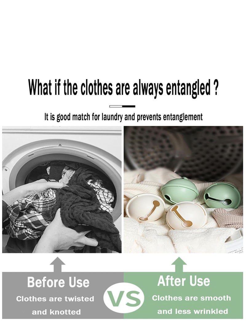 KASTWAVE منظف شعر الحيوانات الأليفة للغسيل، كرات غسيل للغسالة، كرات لالتقاط الشعر على شكل جرس للغسالة، كرات مجفف لغسيل الملابس لإزالة شعر الكلاب والقطط 8 قطع (أبيض وأخضر) - Image 5