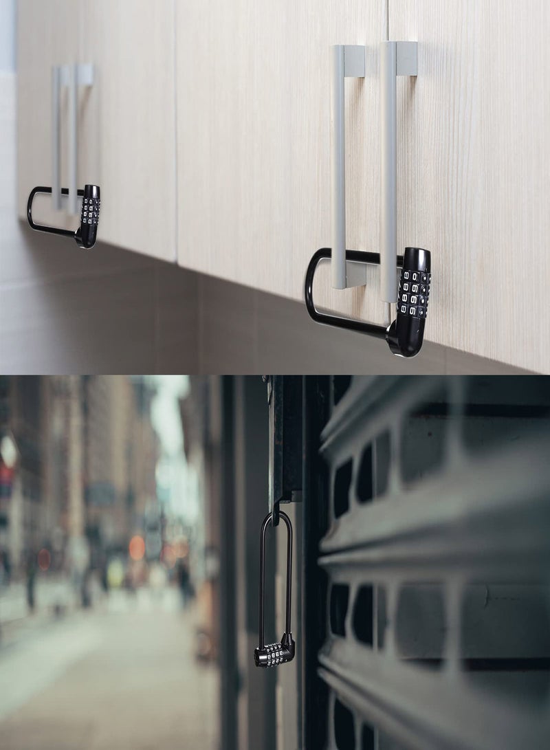 4 Digit Combination Padlock, 2Pcs 16cm Resettable Code Lock, Waterproof Heavy Duty Padlock for Bicycles, Gates, Gym, School, Outdoor Use, Secure Locking Solution - Image 3