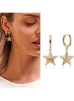 Mevecco Women Gold Huggie Hoop Earrings Dangle Drop 14K Gold Filled Small Boho Beach Simple Delicate Handmade Hypoallergenic Jewelry Gift  - Image 3