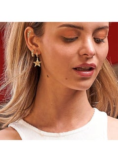 Mevecco Women Gold Huggie Hoop Earrings Dangle Drop 14K Gold Filled Small Boho Beach Simple Delicate Handmade Hypoallergenic Jewelry Gift  - Image 2