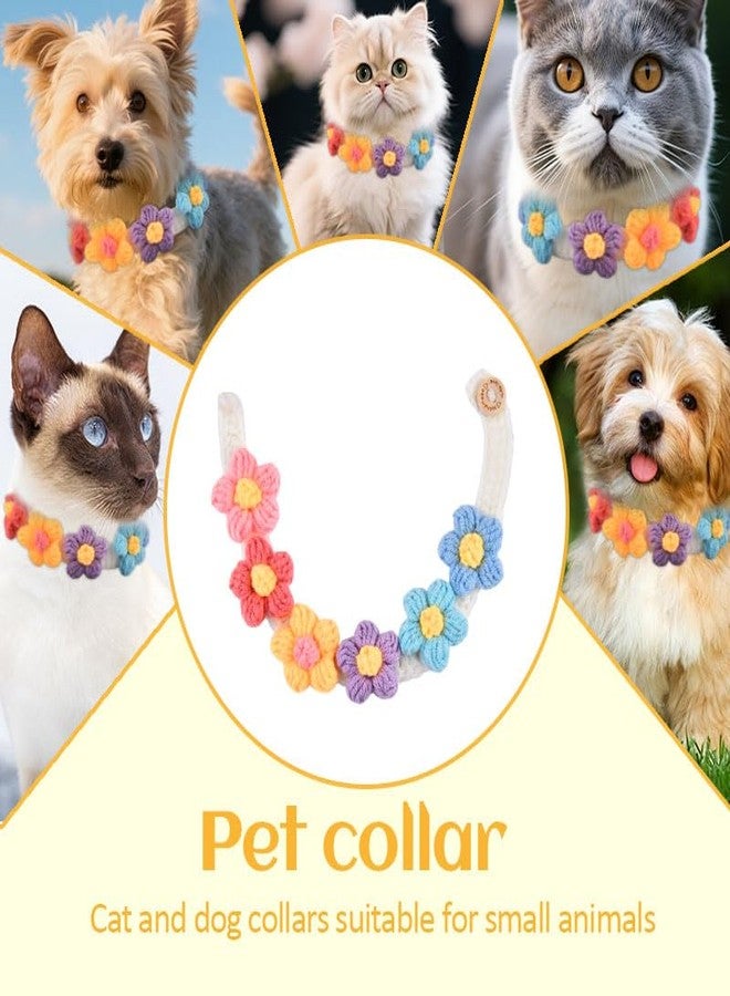 Guqqeuc XS Puppy Collar with Flower Tiny Kitten Pet Collar for Cat Dag Necklaces Floral Teacup Puppy Collars Pets Daily Decorations Accessory, Multicolor - Image 3
