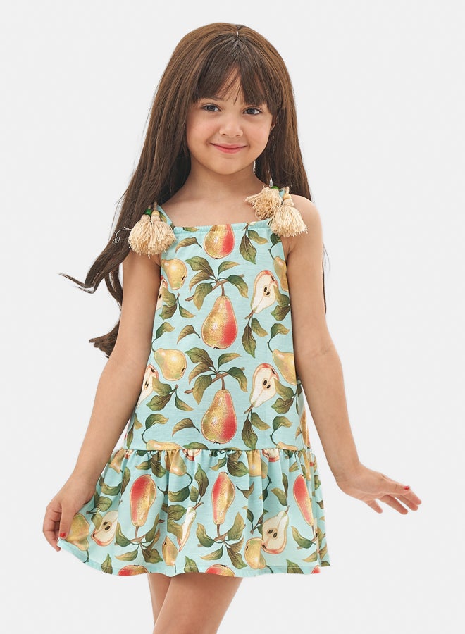 فستان بناتي بطبعة الكمثرى