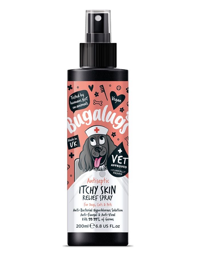 Bugalugs Antiseptic Itchy Skin Spray for Dogs & Cats 200ml – Soothes Irritation & Relieves Itching - Image 1