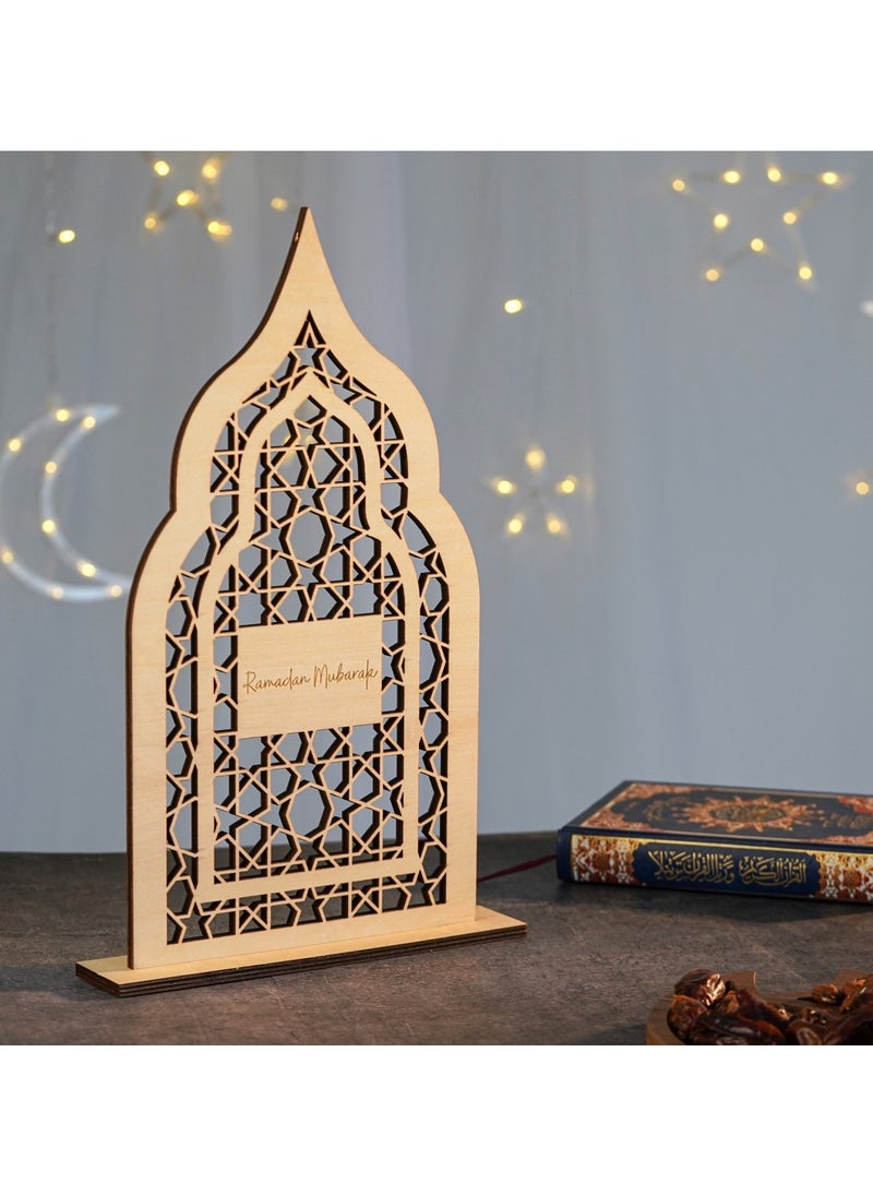 Hilalful HilalFul Ramadan & Eid-Ul-Fitr Wooden Door Wreath & Table Display - English | Decorative Piece | For Home Decoration | Modern Art | Islamic Theme  - Image 4