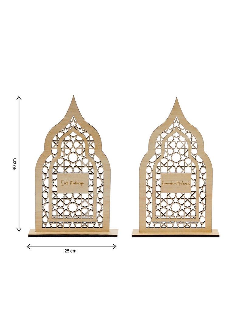 Hilalful HilalFul Ramadan & Eid-Ul-Fitr Wooden Door Wreath & Table Display - English | Decorative Piece | For Home Decoration | Modern Art | Islamic Theme  - Image 5