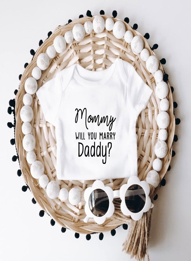 Printique Organic GOTS Certified Baby Onesie Unisex Bodysuit 0-18 months - Mommy Will You Marry Daddy | Engagement Proposal (Mommy, Will You Marry Daddy?, 6-9 Months) - Image 2