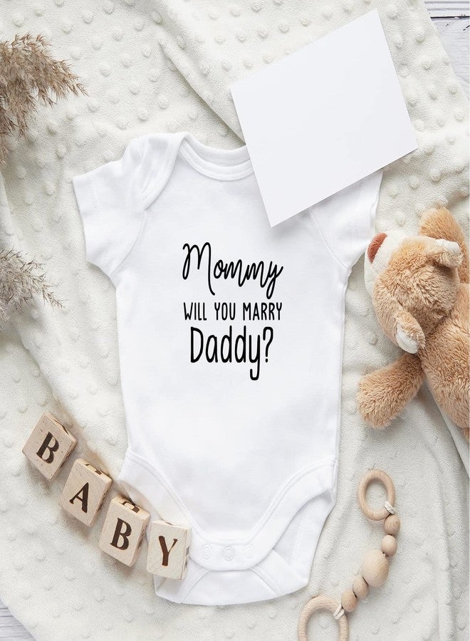 Printique Organic GOTS Certified Baby Onesie Unisex Bodysuit 0-18 months - Mommy Will You Marry Daddy | Engagement Proposal (Mommy, Will You Marry Daddy?, 6-9 Months) - Image 3