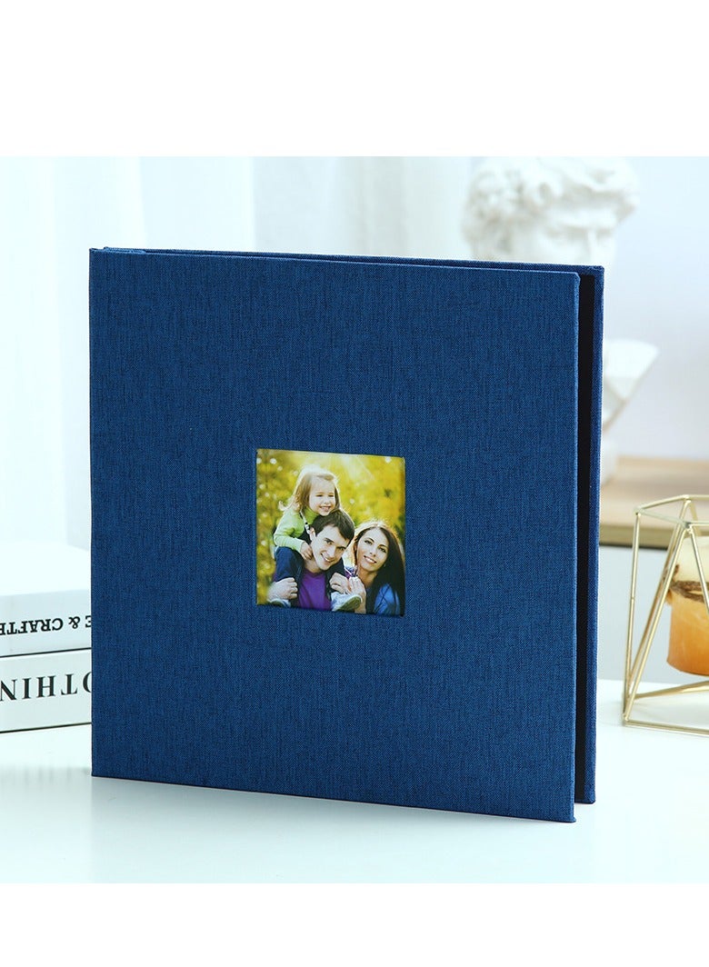 Oriental Greet Large Photo Album Scrapbook with Window, 16 inch 28cm x 27cm - Vintage Blank Pages (Blue)  - Image 1