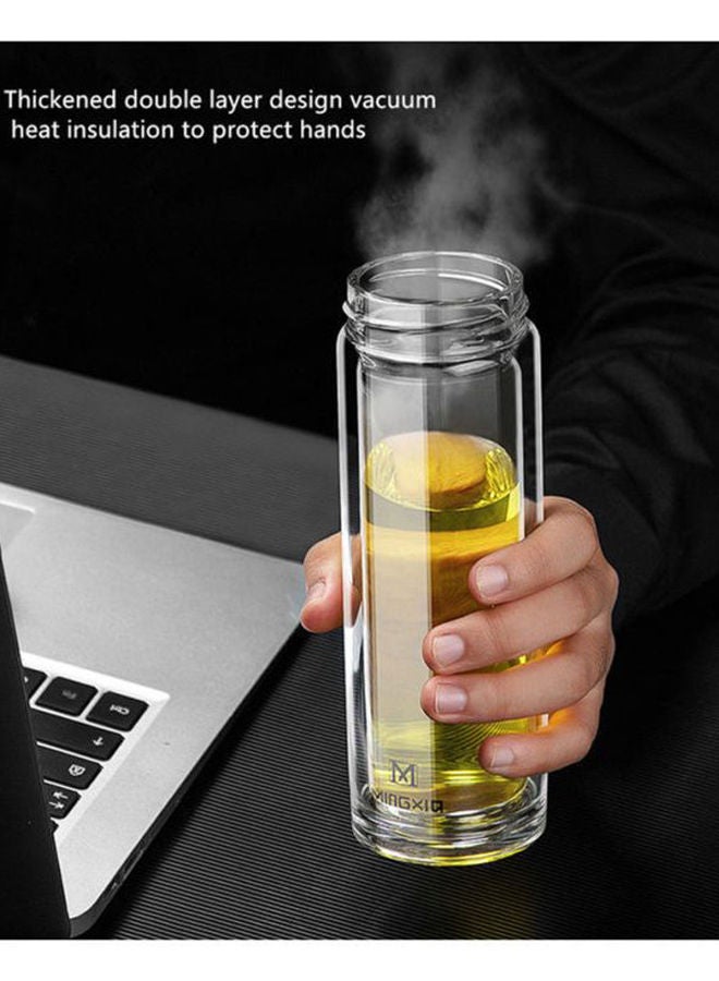 NIBEMINENT Double Glass Thickened Water Cup With Filter Black/Blue 20.5cm - Image 2