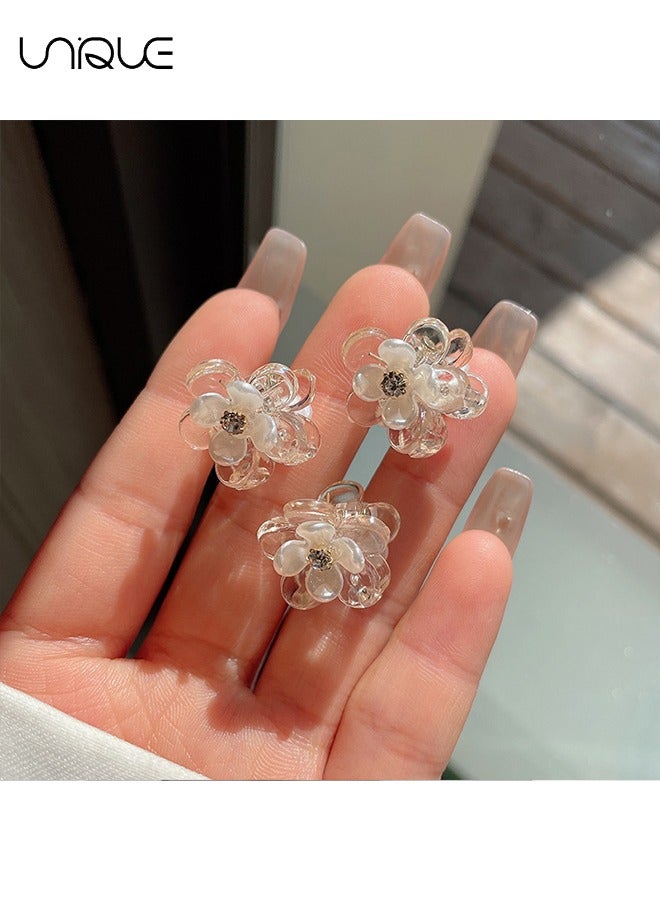 Unique 10 Pcs Hair Clips - Mini Hair Clips - Flower Clear Hair Clips - Crystal Small Clips - Suitable for Girls and Children - Image 4