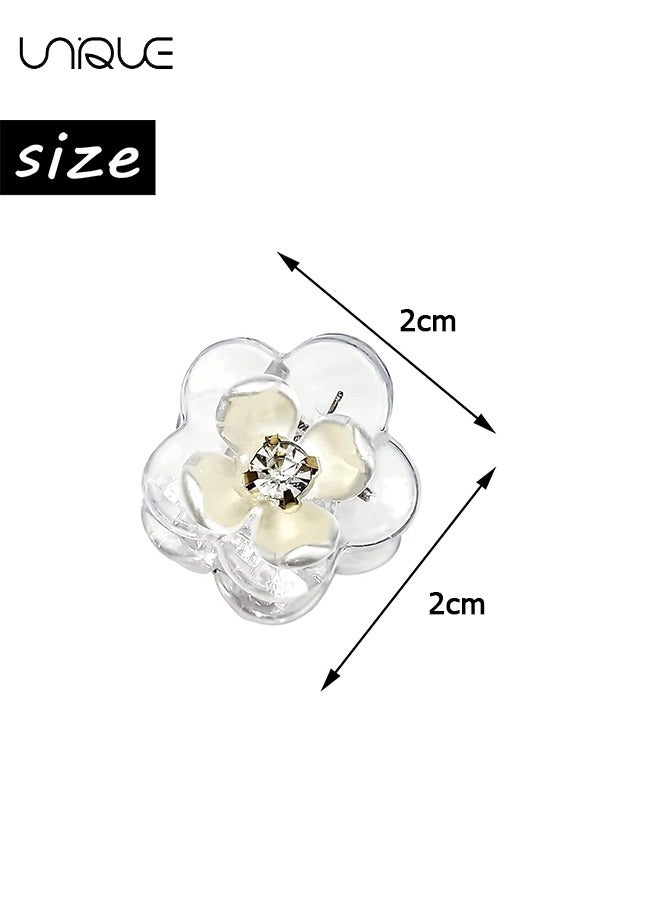 Unique 10 Pcs Hair Clips - Mini Hair Clips - Flower Clear Hair Clips - Crystal Small Clips - Suitable for Girls and Children - Image 2
