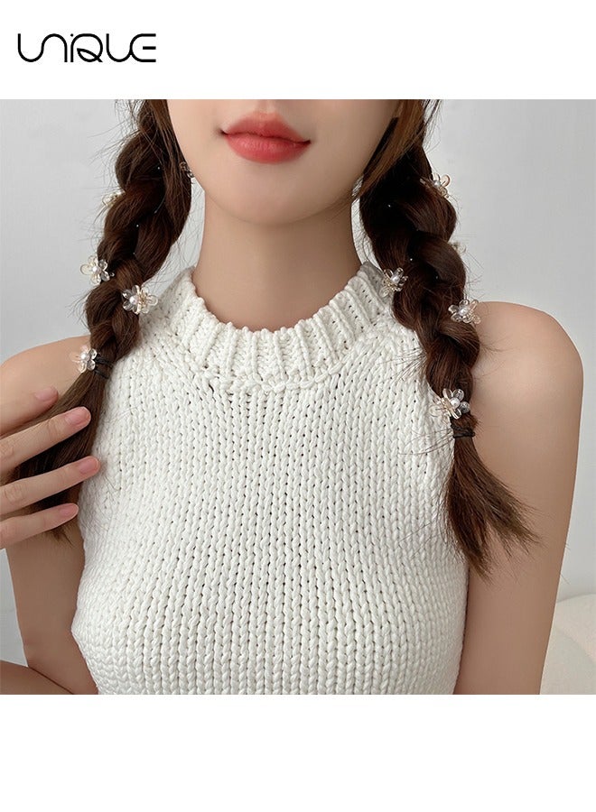 Unique 10 Pcs Hair Clips - Mini Hair Clips - Flower Clear Hair Clips - Crystal Small Clips - Suitable for Girls and Children - Image 5