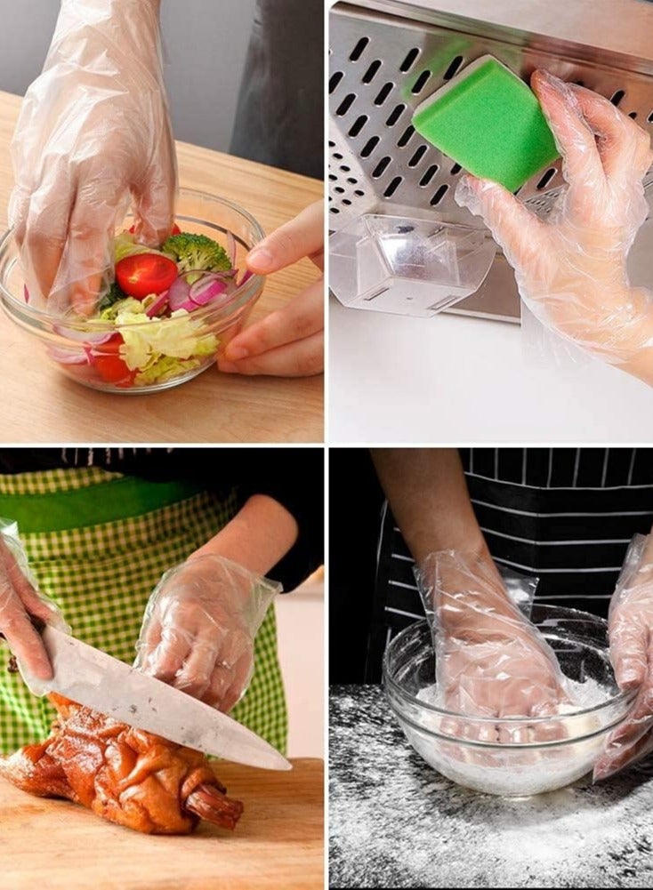 Thicker Clear Disposable Plastic Bag Gloves for Food Preparation, Kitchen, Cooking, Serving, and Cleaning, One Size Fits All  - Image 5