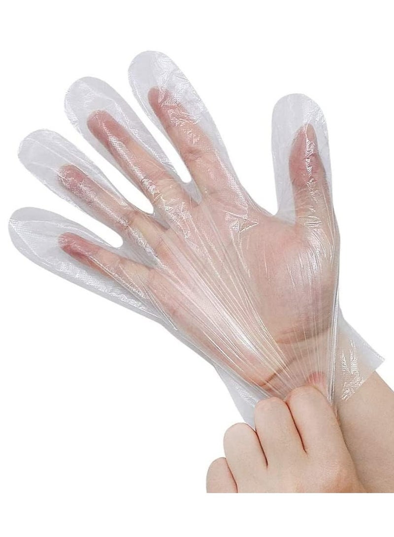 Thicker Clear Disposable Plastic Bag Gloves for Food Preparation, Kitchen, Cooking, Serving, and Cleaning, One Size Fits All  - Image 1